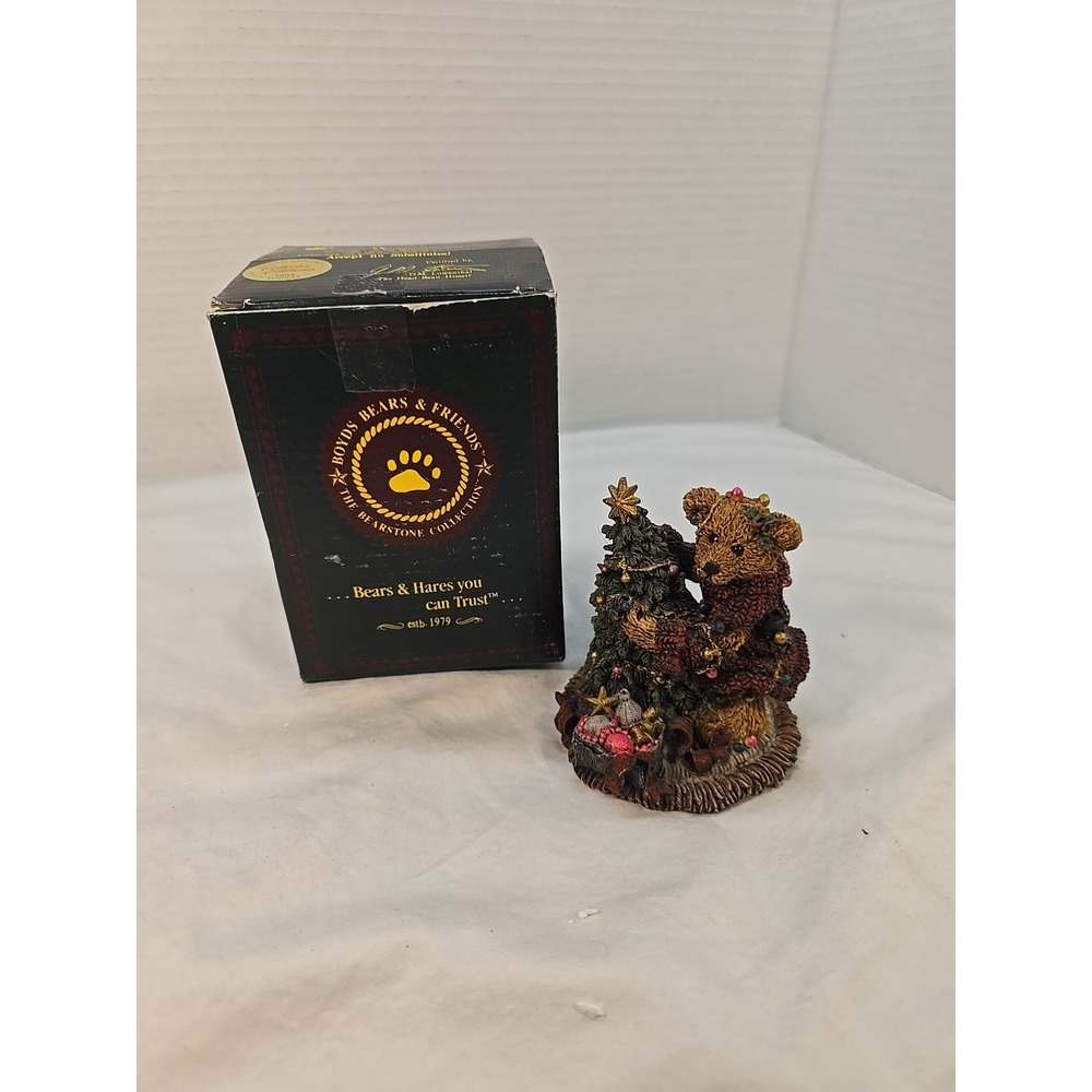 1994 Boyds Bears & Friends The Bearstone‎ Collection Elliot & the Tree Figurine